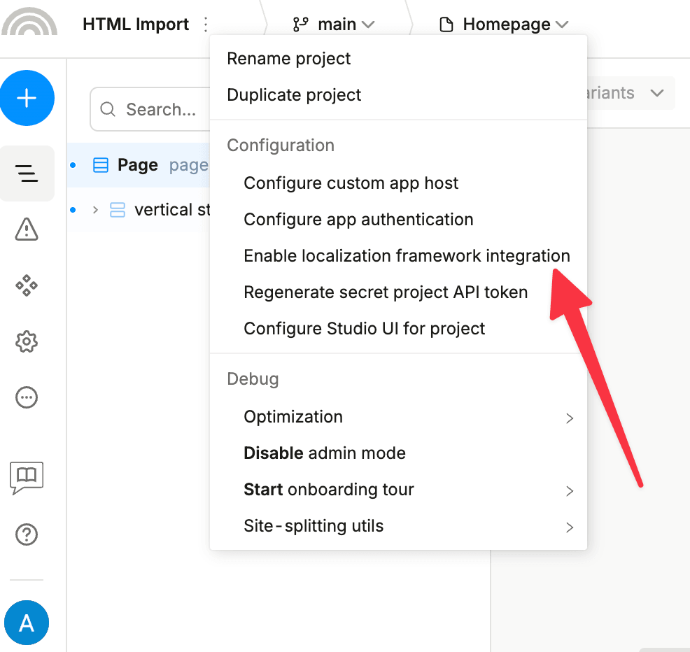 Enable localization for this project