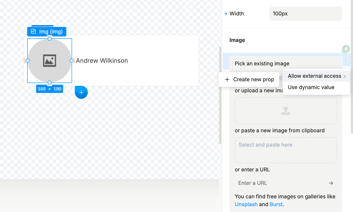 profile card allow external access