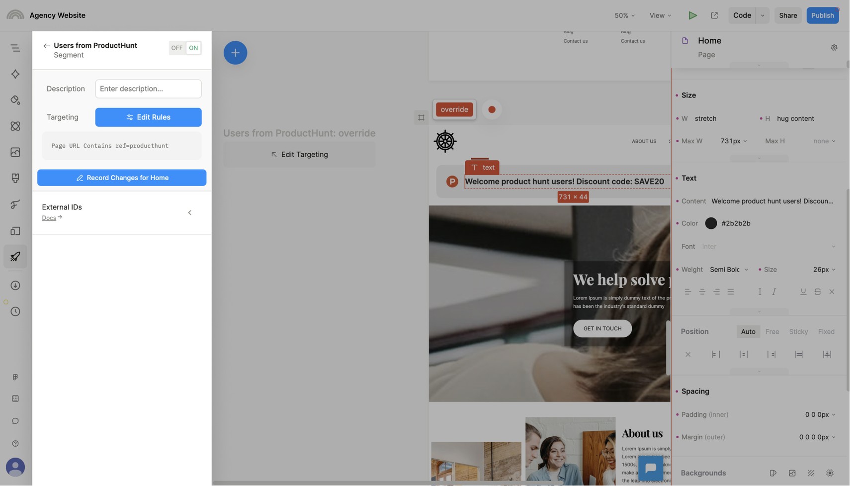 Split content: A/B testing, targeting and scheduling | Learn Plasmic