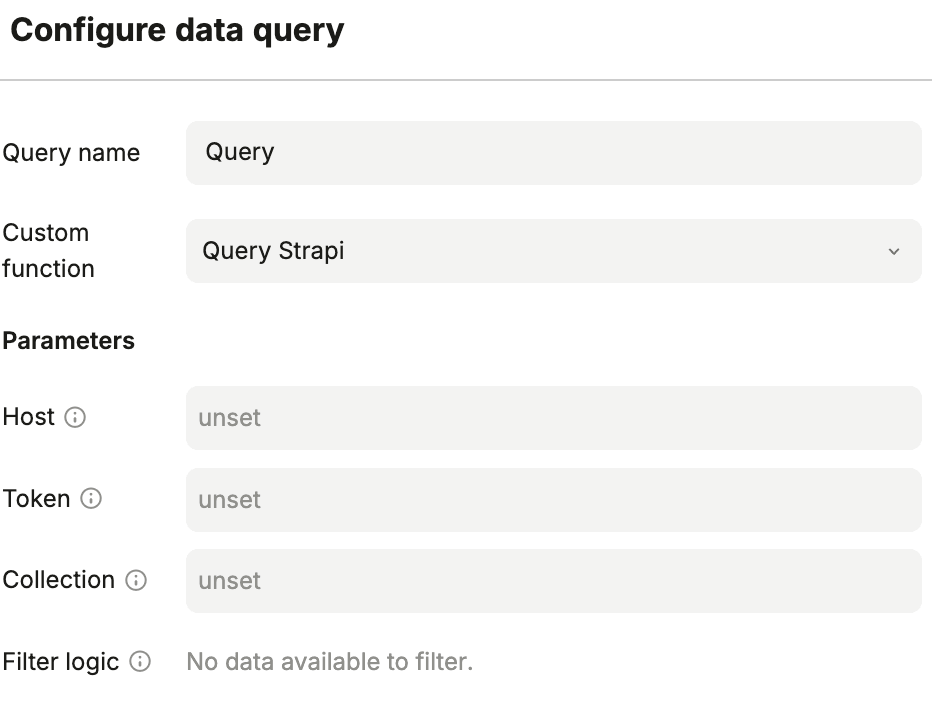 Configure data query for Strapi