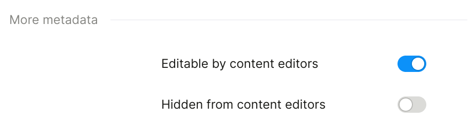 Toggle component access for content creators