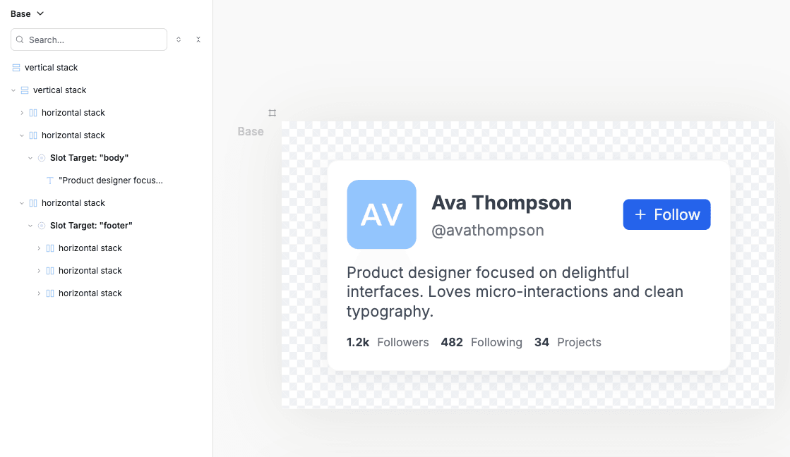 Component with two slots