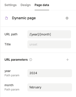 URL Path field with path parameters