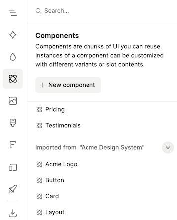 Imported components