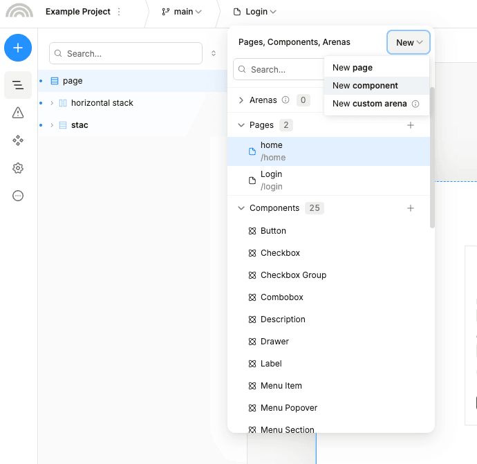 create component dropdown