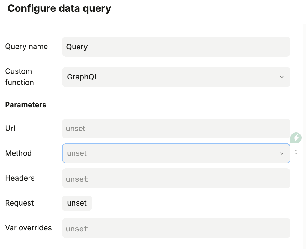 Configure data query for GraphQL