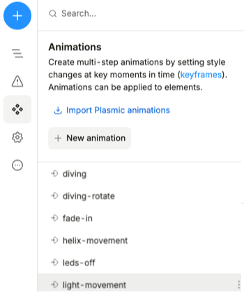 Animations tab