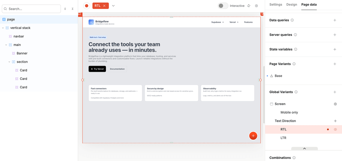 Global variants text direction