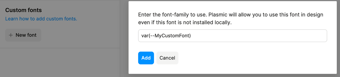 Add custom font with CSS variable