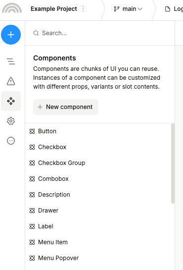 Components tab