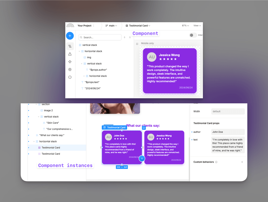 component and instance