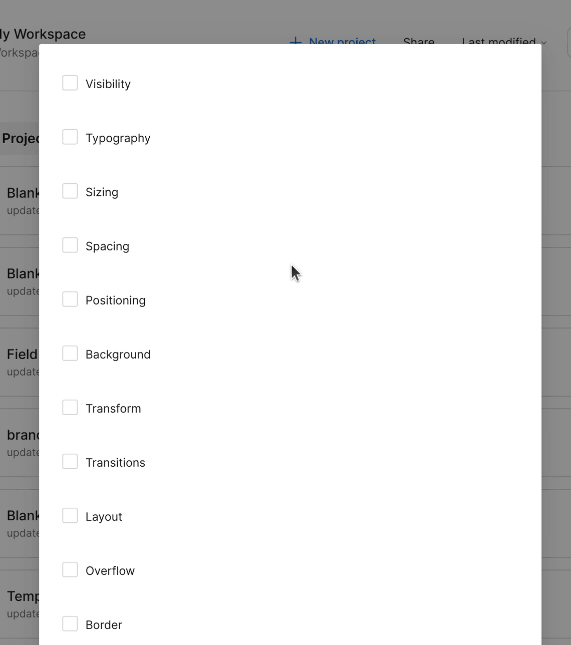 Toggle style sections for content editors