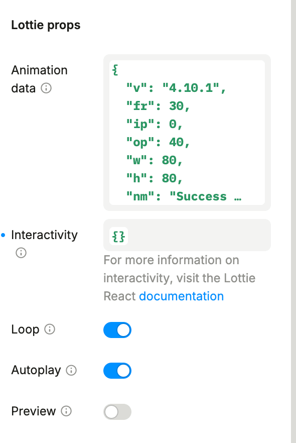 Lottie props