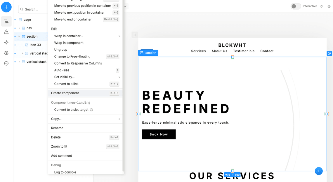 Convert to component