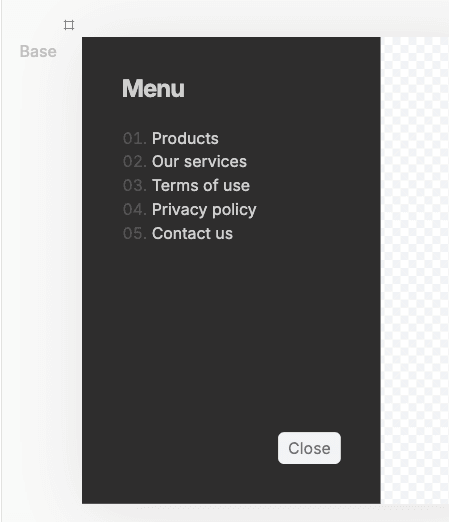 Drawer menu component