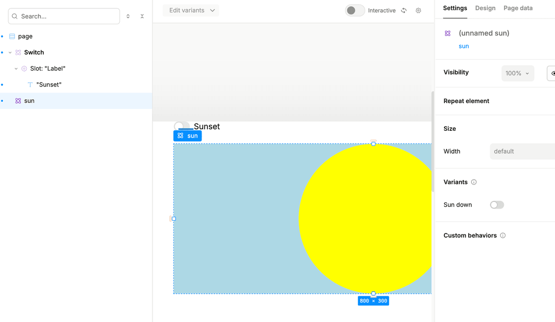 Sun with toggle switch