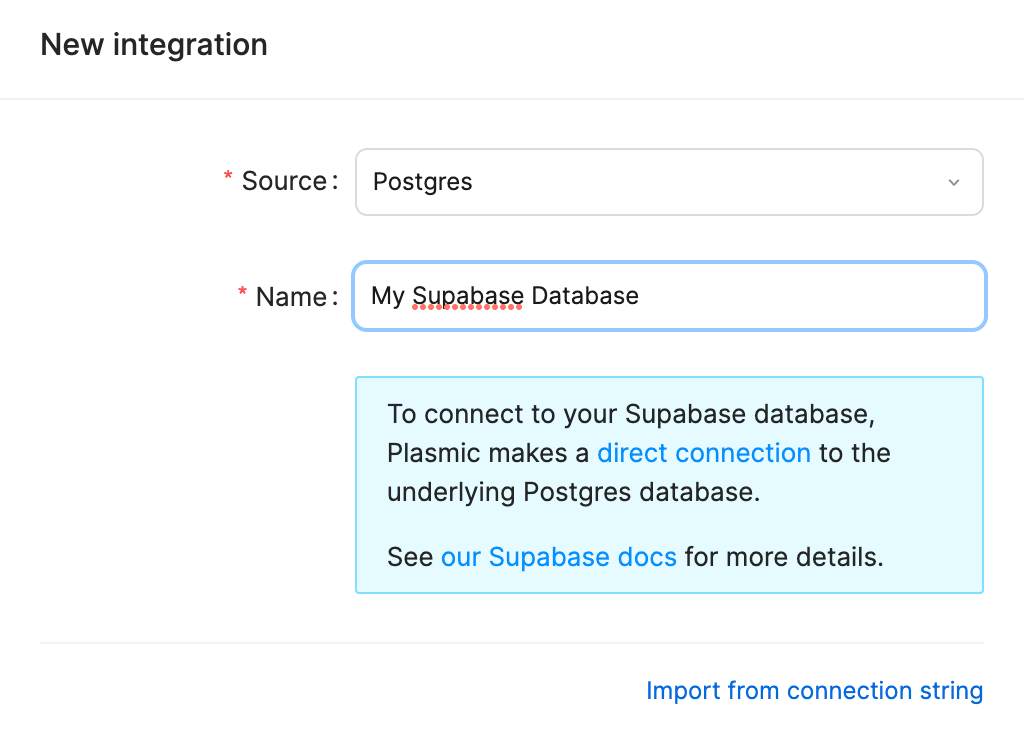 Add new Supabase integration