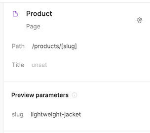 Dynamic page params